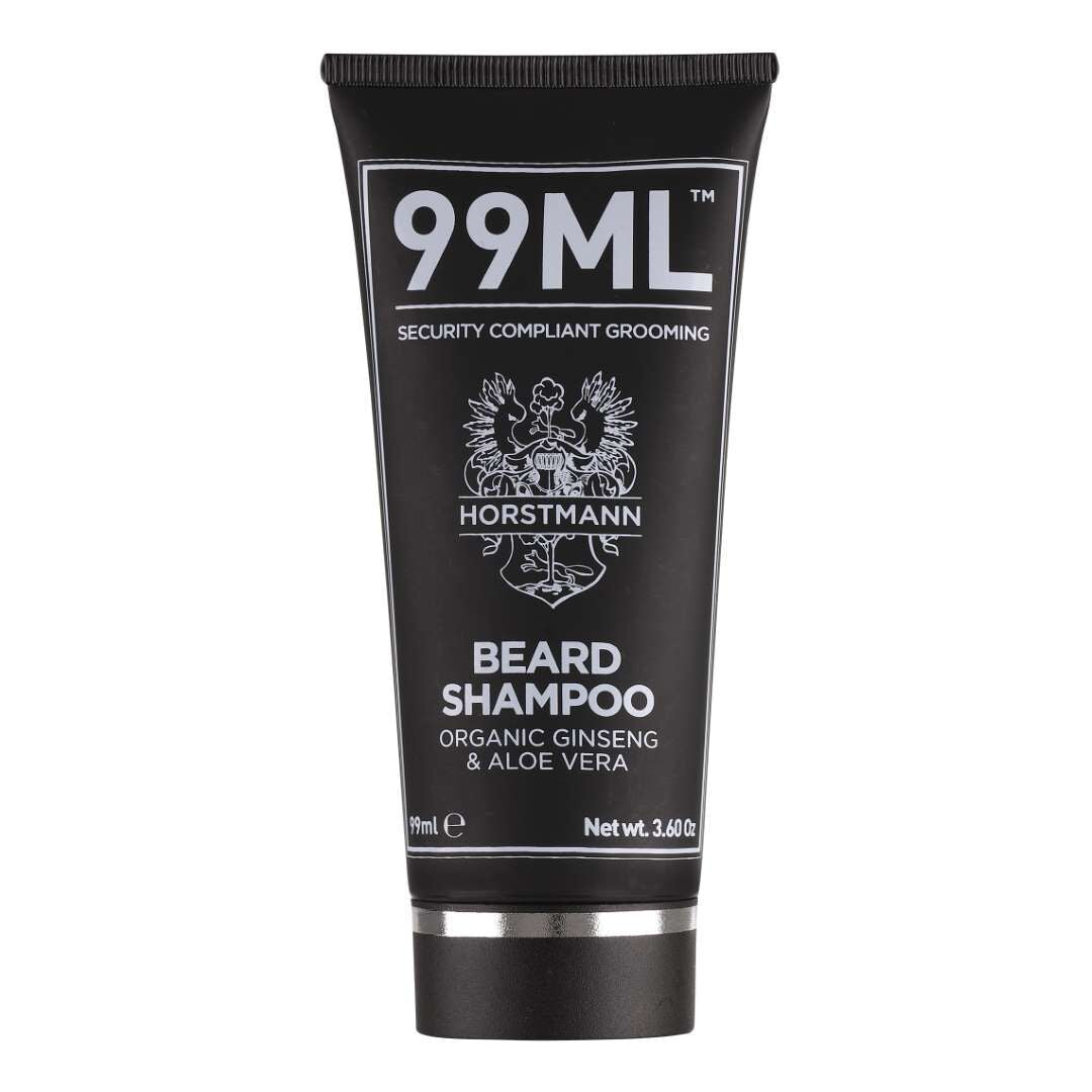 99ML travel-size beard shampoo, cruelty-free and organic, perfect for maintaining a clean beard while traveling